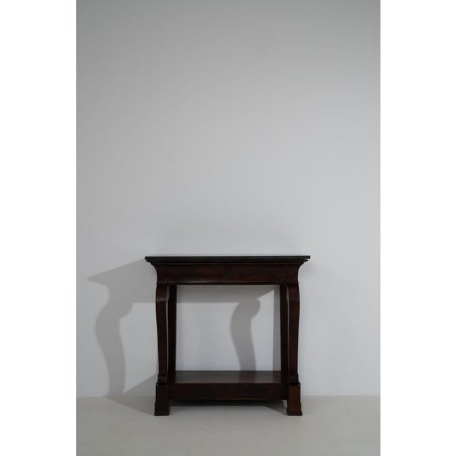 19th Century France Brown Wood Console Table For Sale - Image 9 of 11
