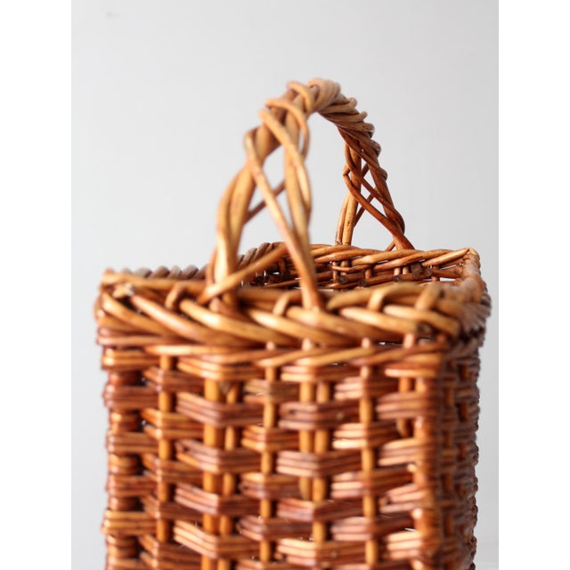 Vintage Wicker Market Basket For Sale - Image 11 of 15