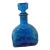 1960s Empoli Cadmium Blue Art Glass Bottle W/Stopper Textured Italian Decanter For Sale