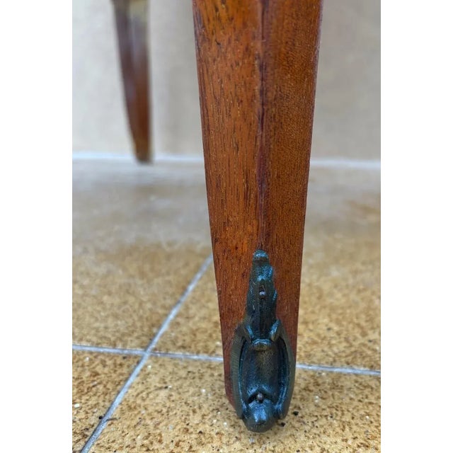 Wood French Marquetry Chest of Drawers with Marble Top, 1940s For Sale - Image 7 of 9