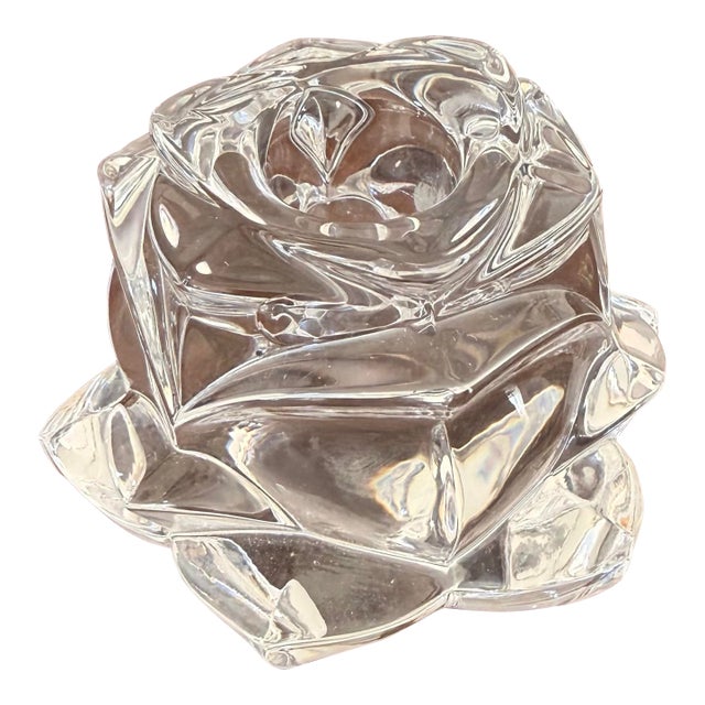 Vintage Gorham Rose Petal Full Lead Crystal Candlestick, West Germany-Original Box For Sale