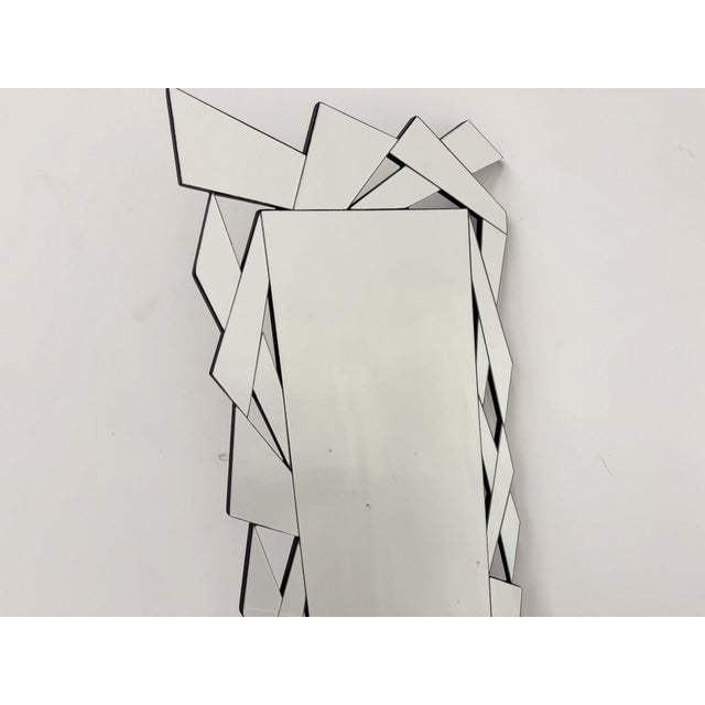 Postmodern Vintage Graphic Faceted Mirror, 2000s For Sale - Image 3 of 13