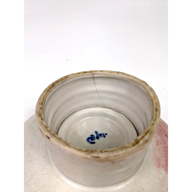 Ceramic Set of Two Japanese Porcelain Stem Dish With Signature at the Bottom For Sale - Image 7 of 8