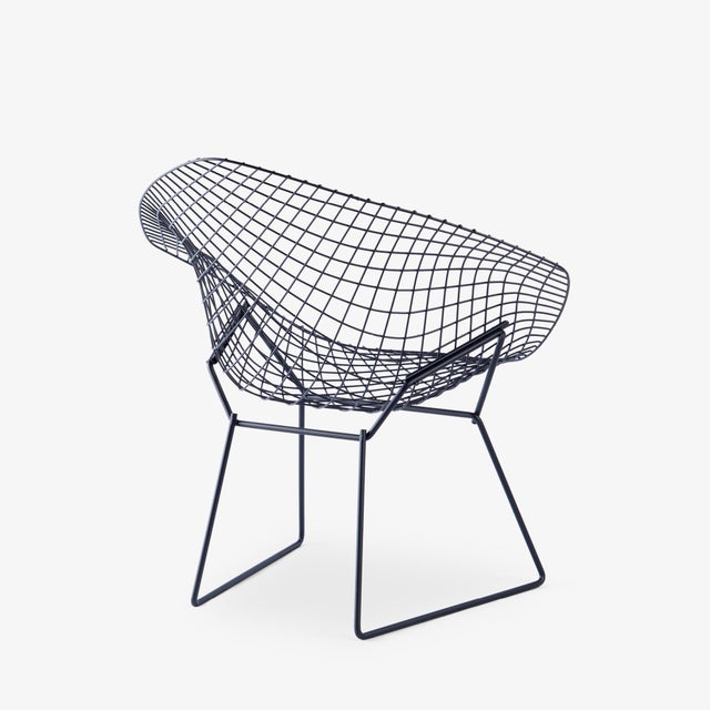 1960s Diamond Chair by Harry Bertoia for Knoll in Matte Black For Sale - Image 5 of 12