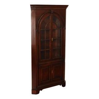 Statton Georgian Style Old Towne Cherry Corner Cabinet For Sale