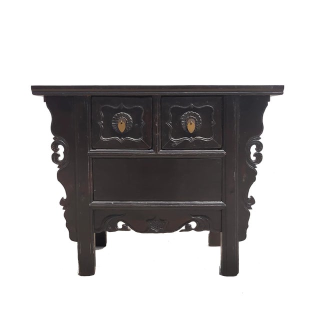 Early 20th Century Dark Brown Antique Coffer Table with Two Drawers For Sale - Image 10 of 10