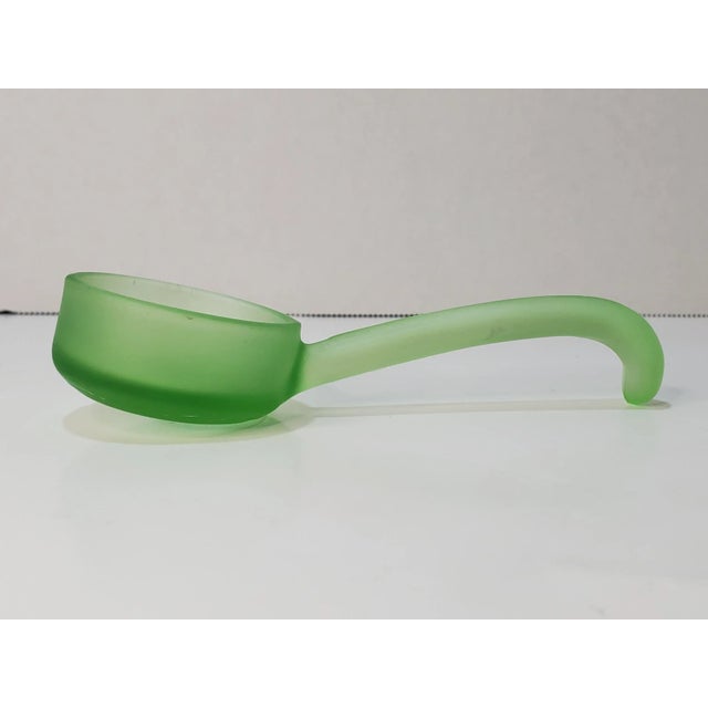 Glass Art Deco Satin Uranium Glass Mayonnaise Spoon For Sale - Image 7 of 7