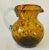 1970s Vintage Hand Blown Amber Tortoise Shell Art Glass Pitcher With Applied Handle For Sale - Image 5 of 10