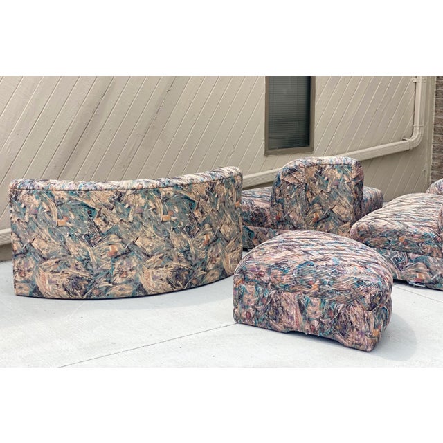 Weiman Preview Furniture 1980s Vladimir Kagan Style Weiman Curved Four-Piece Sectional For Sale - Image 4 of 12