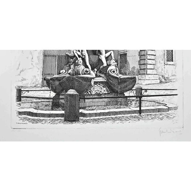 Fountain of the Turtles -Rome is an artwork realized by Giuseppe Malandrino. Original print in etching technique. Hand-...