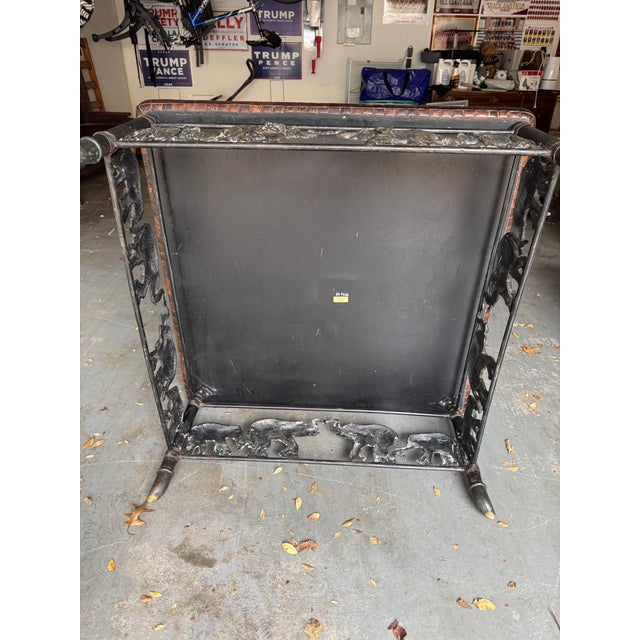 Mid 20th Century Maitland-Smith Figural Elephant Bronze & Leather Coffee Table – 20th Century For Sale - Image 5 of 6