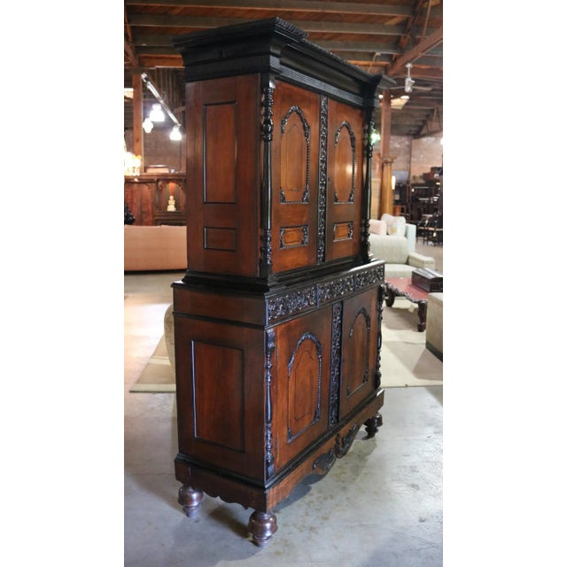 Traditional Satin Wood and Ebony Wood Cupboard For Sale - Image 3 of 12