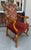 Alfonso Marina 18c Style Alfonso Marina Treviso II Red Cut Velvet Throne Arm Chair - 1 of 2 Available For Sale - Image 4 of 6