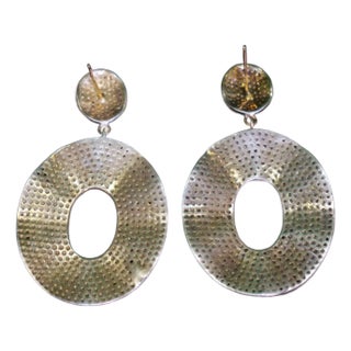 Pave Diamond Dangle Earrings 14k Solid Gold Earring 925 Sterling Silver Earrings, A Pair For Sale