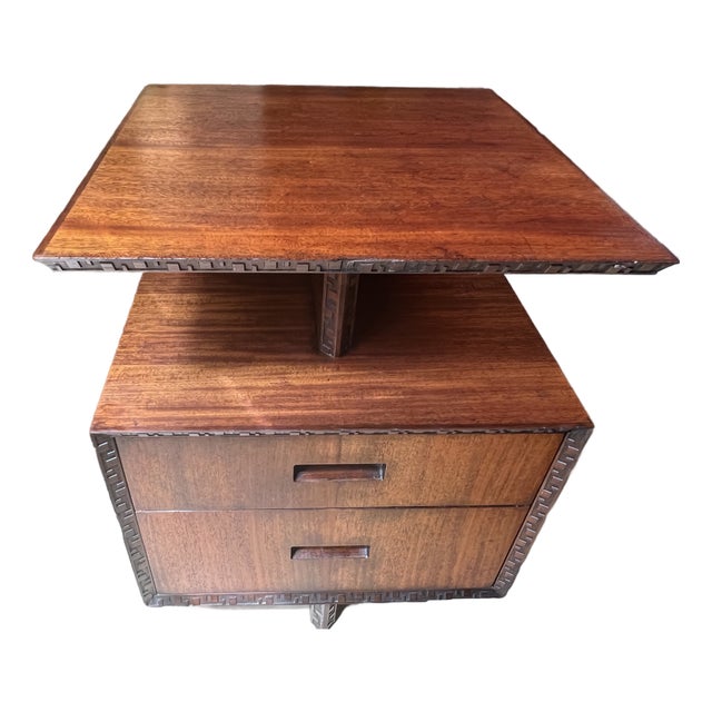 Mid-Century Frank Lloyd Wright Designed for Heritage-Henredon 1955. Solid Mahogany Nightstand Expertly Preserved/Restored. For Sale