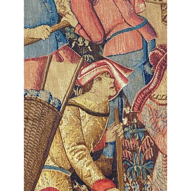 Vintage French Hand Printed Tapestry For Sale - Image 11 of 18