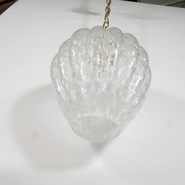 Mid-Century Modern Vintage 1950s Murano Glass Bulb Form Pendant Fixture For Sale - Image 3 of 8