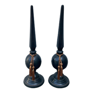 Pair of Tall Antique Neoclassical Patinated Bronze Obelisks