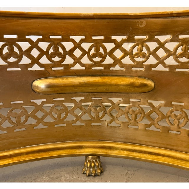 Antique Victorian serpentine fireplace fender, likely dating from the early 19th century. A fender is a low metal guard...