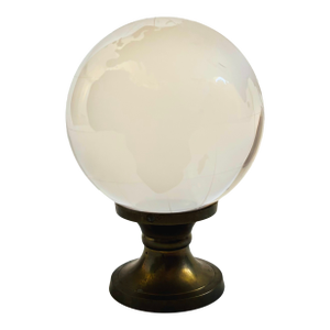 Vintage Glass Globe on Brass Stand