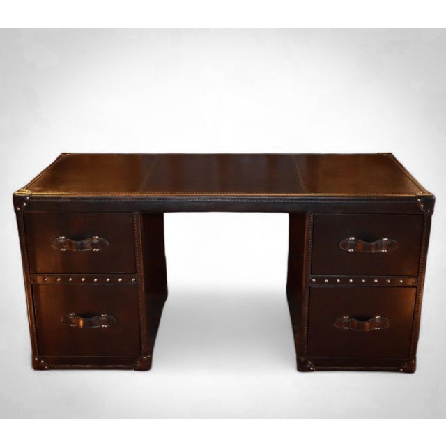 Early 21st Century Halo Stoneyhurst Mayfair Leather Desk by Timothy Oulton, 2010s For Sale - Image 5 of 18