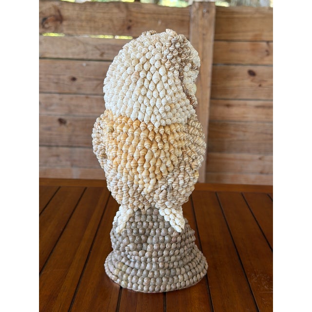 Shell Vintage Seashell Encrusted Owl Sculpture For Sale - Image 7 of 12