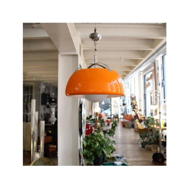 1960s Orange Pendant Light attributed to Artemide, 1960s For Sale - Image 5 of 8