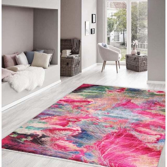 Modern Modern Silk & Wool Multi Area Rug-8'10'' X 12' 2'' For Sale - Image 3 of 3