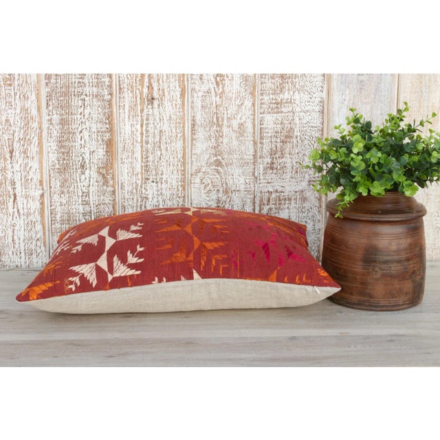 Early 21st Century Luma Antique Indian Folk Lumbar Pillow For Sale - Image 5 of 9