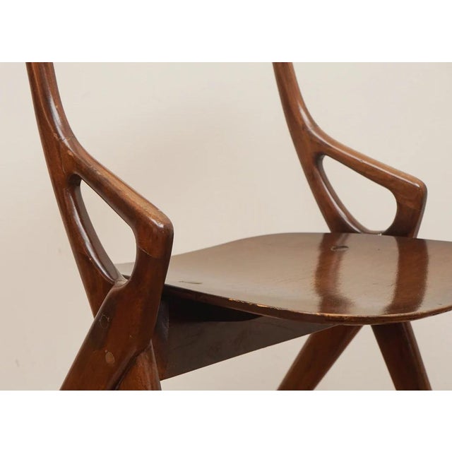 1950s Set of Four Italian Mid Century Dining Chairs For Sale In New York - Image 6 of 9
