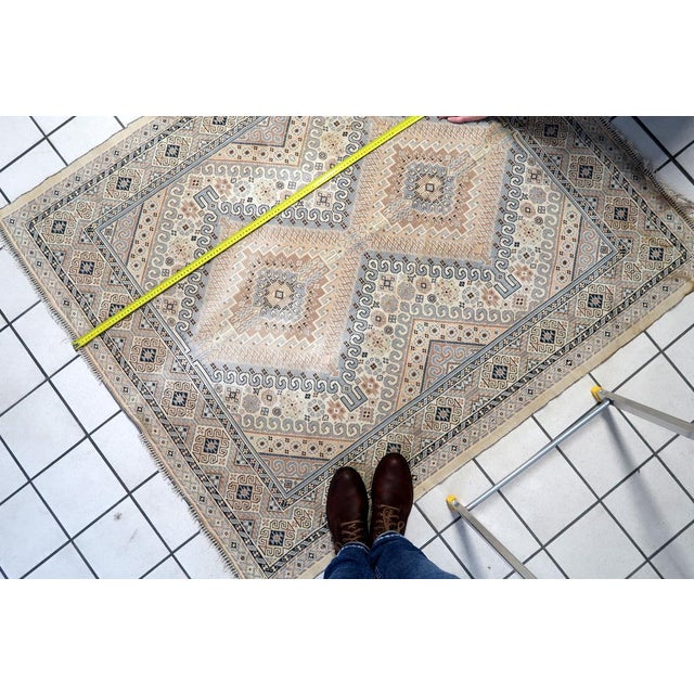 1950s, Vintage Caucasian Shirvan Kilim 4.5' X 5.2' For Sale - Image 4 of 14