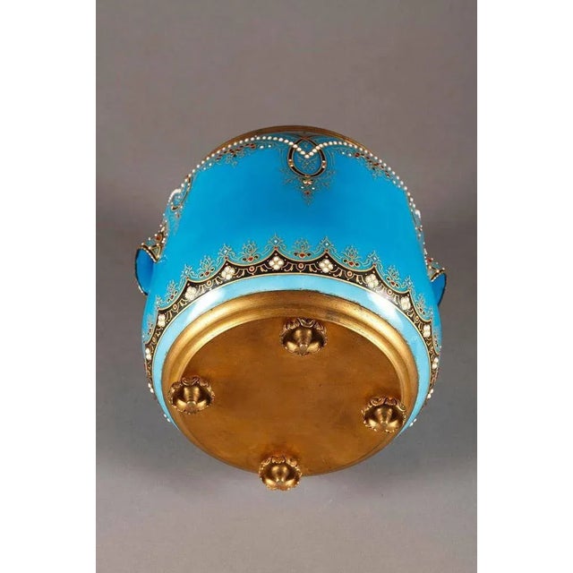 Late 19th-Century Blue Bresse Enamel Jardinières, Set of 2 For Sale - Image 10 of 11