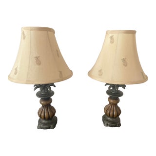 Exquisite Pair Pineapple Design Lamps Excellent Mint Condition For Sale