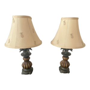 Exquisite Pair Pineapple Design Lamps Excellent Mint Condition
