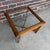 Sculptural Mid-Century Modern walnut and glass side table from Lane Furniture’s Silhouette collection, designed by Andre...