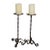 Pair of Vintage Twisted Iron Candlesticks For Sale
