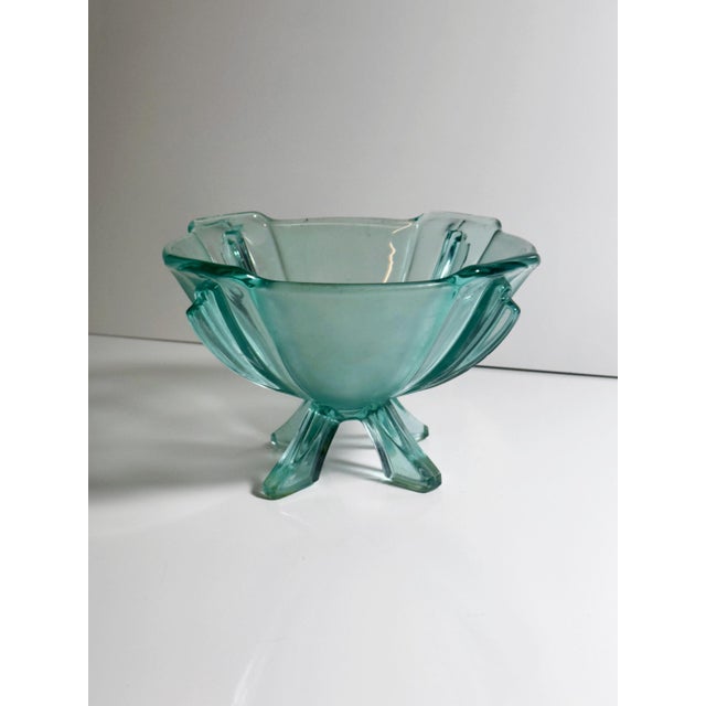 Glass Art Deco Footed Glass Bowl from Stölzle, Austria, 1930s For Sale - Image 7 of 7