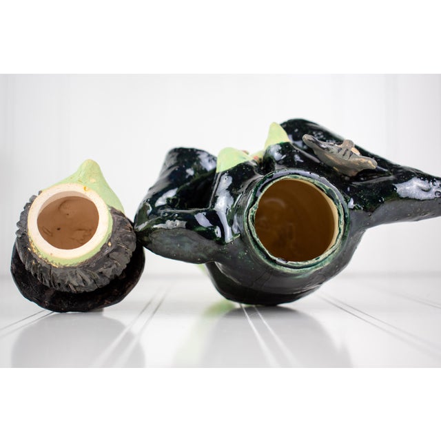 Signed Postmodern Feminist Sculptural Pottery - Witch Teapot For Sale - Image 13 of 15