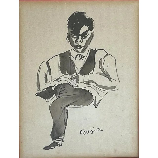 Léonard Foujita, Ryo Yanagi, Original Drawing, 1926 For Sale - Image 4 of 4