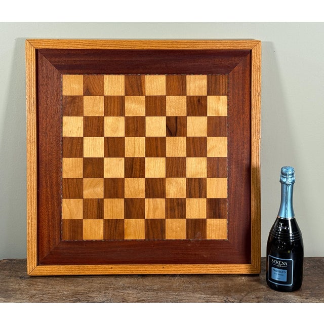 This vintage c.1950's/60's hand crafted, solid wood chess board features a classic 24 by 24 inch playing surface with 2 by...
