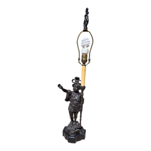 Figural Bronze Patinated Lamp