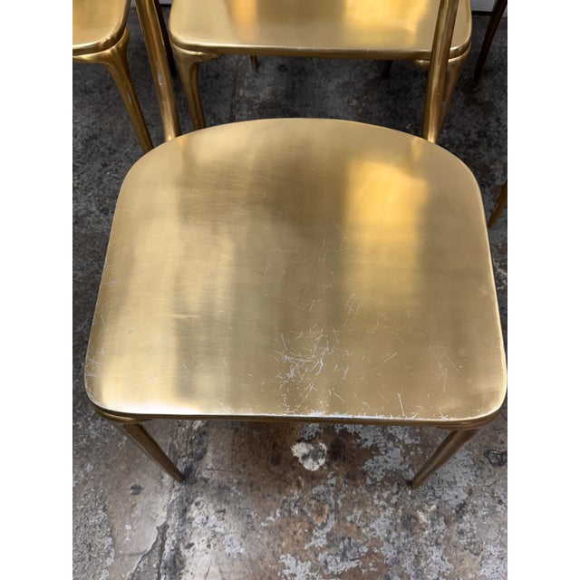 CB2 Cb2 Oro Gold Dining Chairs, Set of Four For Sale - Image 4 of 12