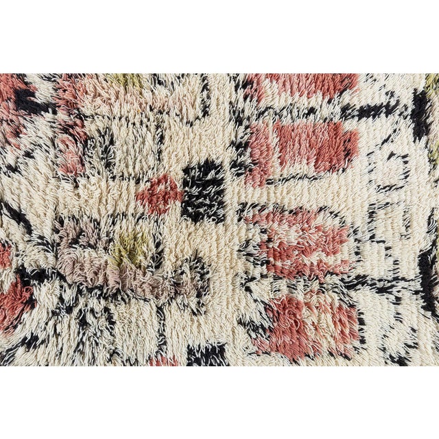 Textile Scandinavian Vintage Beige Carpet Rya Pile Rug By Laila Karttunen For Sale - Image 7 of 8