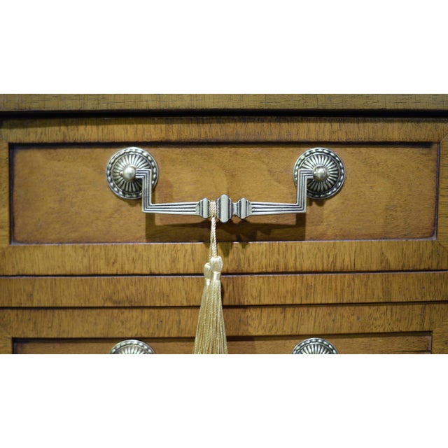 1970s Louis Style Black Leather Top Writing Desk or Vanity For Sale - Image 10 of 14