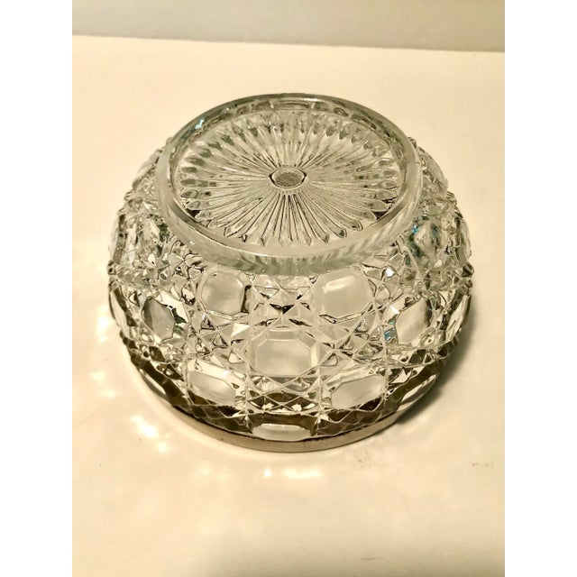 English Cut Crystal Silver Rim Jam Dish With Serving Spoon Set - 2 Pieces For Sale - Image 4 of 9