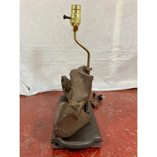 Cast Iron Architectural Salvage Lamps a Pair For Sale - Image 4 of 13