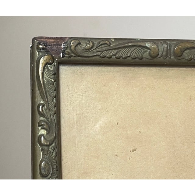 Antique 19th Century Orig ZHR Winter River Watercolor Realism Landscape Painting For Sale - Image 11 of 11