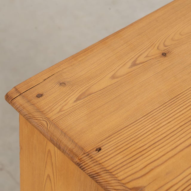 Wood Early 20th Century Danish Pine Small Chest of Four Drawers Nightstand For Sale - Image 7 of 14