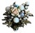 1950s Floral Lucite Rose Brooch With Faux Pearls and Pastel Bead Accents For Sale