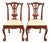 Baker Furniture Style Chippendale Carved Mahogany Side Chairs or Dining Chairs, Pair For Sale